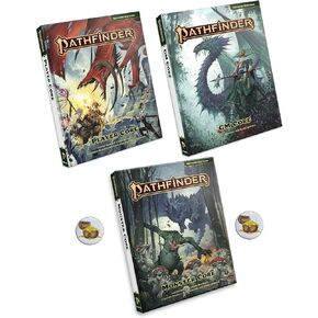 Pathfinder Remastered Second Edition Player, GM, and Monster Cores and Two Treasure Chest Buttons