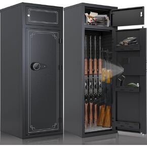 KAER 10-12 Gun Safe,Rifle Gun Safe for Home Rifle and Pistols,Gun Safes & Cabinets,Metal Gun Cabinet for Rifles and Shotguns,Shotguns Rifle Safe with Digital Keypad, Adjustable Shelves