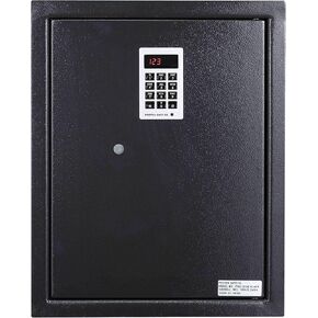 Protex Safe Electronic Keypad Wall Safe (PWS-1814E), Burglary Resistant wall safe, digital electronic locking system, velvet interior, automatic door opening, 2 Removable shelves