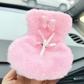 Doll Car Seat for 17cm Dolls with Air Vent Clip and Desktop Stand, Cute and Functional Car Ornament for Doll Fans, Collectors, Doll Accessories (Pink)