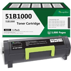 51B1000 Black High Yield Toner Cartridge (1-Pack, 3,000 Pages) Compatible Replacement for Lexmark 51B1000 Toner Cartridge Work for MS317dn MS417dn MS517dn MS617dn MX317dn Printer