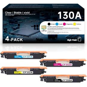 130A Toner Cartridges 4-Pack High Yield Replacement fo hp Color Laser pro MFP M177fw M176n M177 M176 Printer