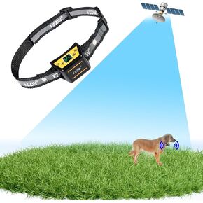 Plkm Dog Wireless Fence GPS Electric Pet Fence Containment System, Adjustable Control Range Warning Strength, Wireless Charging Wireless GPS Dog Fence, Fully Sealed Waterproof Collar Receiver