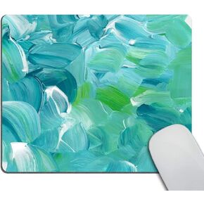 Smooffly Gaming Mouse Pad Custom,Turquoise Blue Oil Paint Texture Office Mouse Pad 9.5 X 7.9 Inch (240mmX200mmX3mm)