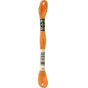 DMC 117-740 Six Strand Embroidery Cotton Floss, Tangerine, 8.7-Yard