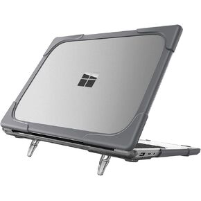 iBenzer Hexpact Case for Microsoft Surface Laptop 5/4/3 15 inch, Heavy Duty Case with Fold Kickstands, Gray, MS-LP4-15