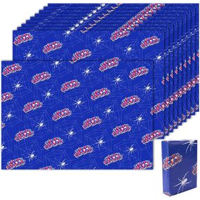 10 Sheets Spider Happy Birthday Wrapping Paper, Spider Birthday Decorations 28x17in Cool Wrapping Paper for Boy Men Gift Package Theme Party Decoration