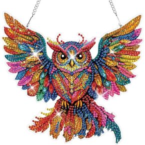 HEIBAGO Elephant Hanging Diamond Art Kits for Adults, Special Shaped Crystal Diamond Painting Ornament Kit, DIY Double-Sided Pattern Window Pendant Gem Art Kit for Home Wall Decor 8.3x8.3inch