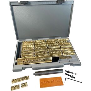 Brass Stamping Letter Set for Hot Stamping Machines, 266 Pieces, Goudy Font, 6mm, Includes Alphabet, Numbers and Symbols