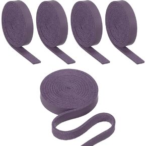 PATIKIL 5/16" Flat Leather Strap, 5 Pcs 40" Length PU Leather Strip Single Sided String Cord Strip for Crafts Necklace Bracelets Bag Straps Jewelry Making, Dark Purple