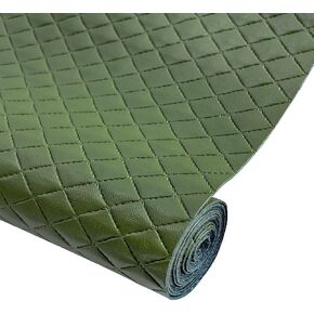 Diamond Quilted Pattern Artificial Faux Leather 11.8x53inch (30x135cm) Super Soft Craft Supplies Synthetic Leather DIY Hair Bows, Handbags and Craft Supplies (White)