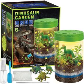 Dinosaur Light Up Terrarium for Boys – DIY Prehistoric Garden with LED | STEM Toy & Craft Gift for Kids Perfect for Birthday or Christmas