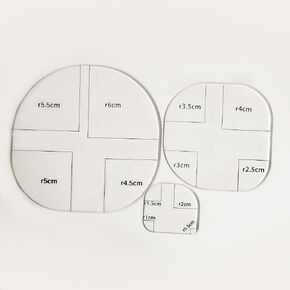 1/4 Acrylic Curved Corner Patchwork Ruler, 3Pcs/Set Arc Transparent Quilting Templates with Multiple Arc Sizes for Bag Making, Tea mat Making