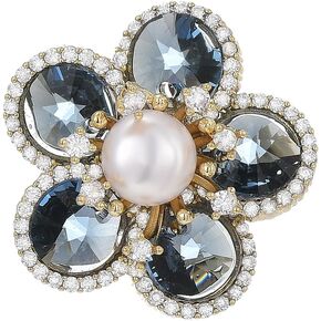 Rhinestone Flower Brooch Austrian Crystal Flower Brooch Pin 18k Gold Plated Flower Floral Brooch Lapel Pin Jewelry Mother's Day Birthday Gifts for Mom Wife in Saudi Arabia