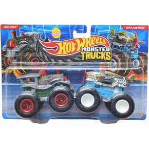 Hot Wheels Monster Trucks Loco Punk vs Airplane Mode, Demolition Doubles 2025 1:64 Scale die cast