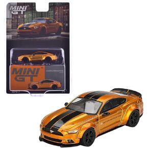 Diecast Model Car Compatible with Mini GT 1:64 LB-Works Ford Mustang LB Gold Limited Edition MGT00847