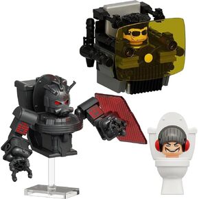 3 Pcs Toilet G-Man Building Set, Toilet Man Cameraman Game Model Toys Ideas Collectible Building Bricks Birthday Gift for Kids Adults Fans