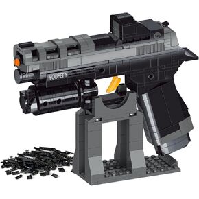 1:1 P320 Pistol Building Blocks Set, 400+ Pieces, Building Blocks Model Gun Toy for Adults & Kids 14+, Unique Collectible Gift for Christmas, Birthday, Military Fans