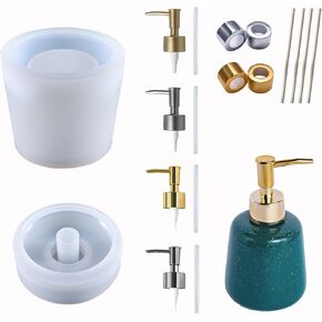 Silicone Mold Resin Soap Dispenser Kitchen Dishwashing Liquid Dispenser Resin Molds Silicone, Aromatherapy Diffuser Silicone Casting Mold Ideal for Bathroom Decoration (soap Dispenser Accessories)