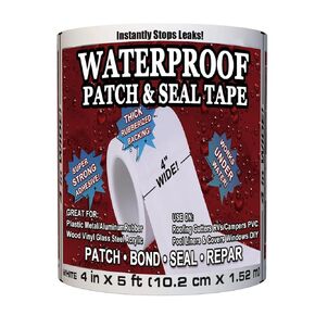 Flexible Rubberized Waterproof Tape | Leak Repair Tape for RV Roof/Plumbing/Pools | Waterproof Patch & Seal Tape | Underwater/Outdoor/Indoor Use | White