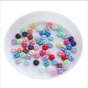 50 Pcs Mini Round Buttons, 4mm Multicolor Mini Round Tiny Buttons Plastic Sewing Tools for DIY Doll Clothes Button Embellishments Scrapbook Cardmaking