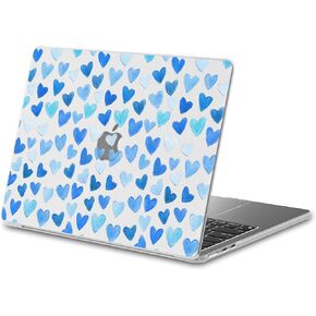 JOYLAND Plastic Hard Shell Case Compatible with MacBook Pro 13 Inch, Blue Bow Pattern, Protective Hard Shell Case