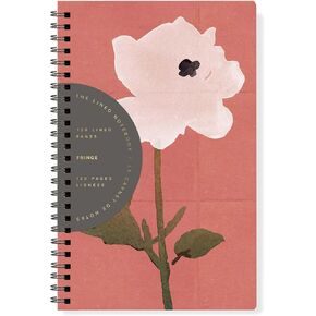 Fringe Studio Slim Paper Back Spiral Journal, WHITE FLOWER 5.625" w x 8.75" h, 120 pages, Esprit Collection (931PA003FSC)