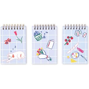 kate spade new york Spiral Notepad Set of 3, Cute Writing Pads with 75 Sheets Each (Park Picnic)