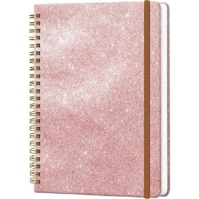 Spiral Journal Notebook for Women, Hardcover A5 College Ruled Notebook, 120 Pages, Thick Paper, Cute Lined Journal for School, Office & Work, 6 x 8.4 in(Blue White Checkered)