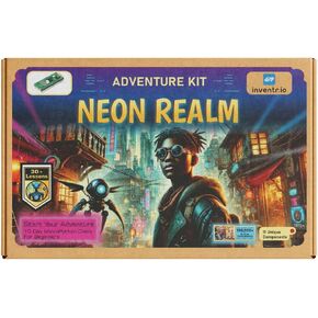 Neon Realm Starter Kit – Raspberry Pi Pico W Electronics Kit with Storyline | Learn MicroPython, Sensors, Circuits, and LEDs | Beginner STEM Coding Kit