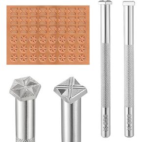 2 Pieces Leather Stamps Professional Leather Stamping Tools Embossing Kit for Craft Working Carving