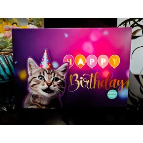 Birthday Cards, Cat Birthday Card with Lights and Music, Funny Gifts for Women Men Cat Lovers Mom or Dad