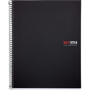 Miquelrius 8.25 x 11.75 A4 Wirebound Notebook, 4-Subject, Graph Paper, Black