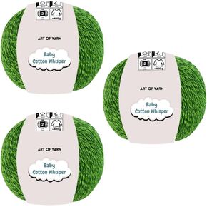Baby Cotton Whisper 50% Cotton 50% Acrylic Fine 2 Variegated Yarn Multicolor for Knitting,Crocheting,Amigurumi 50g(1.76 Oz),165m(180.44 Yds) (Butterfly Pastels, Pack 3)