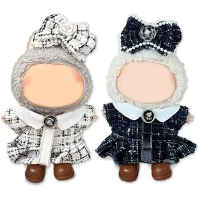 2 Set Doll Clothes for 17cm Doll, Outfits Shoes and hat for 17cm Doll, Premium Outfit with Accessories, Fashion Dress Suit for Dolls Accessories, Doll Accessories for Collectors & Display (No Dolls)