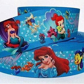 Grosgrain Ribbon 1.5" Mermaid Princess Printed Per Yard