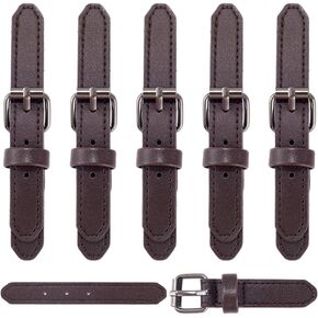 GORGECRAFT 6 Sets Sew-On Coat Toggles Button Cloak Clasp Fasteners Black PU Leather Large Metal Coat Buttons Snap Buckle Replacement Clips Belt for Duffle Jacket Sewing Clothes Accessories DIY Crafts