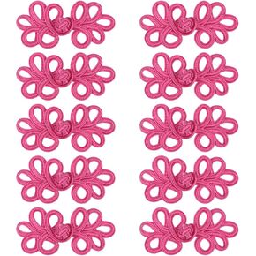 MECCANIXITY 10 Pairs Chinese Knots Frog Buttons Closure Black Sewing Buttons Fasteners for DIY Sewing Coats Cloak Sweater Bridal Costume Outfit,3.35x1.38 Inch