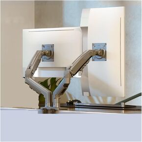 F160 Computer Left and Right Dual-Screen Monitor Stand up and Down Lifting Telescopic Adjustment Hanger Desktop Rotating Stand