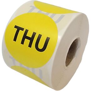LABELSANDMORE Days of The Week - Thursday (THU) Labels Inventory Day Adhesive Stickers 2" Round, 500 PCS