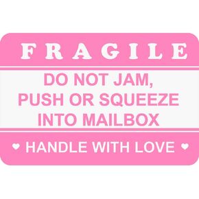 2" x 3'' 200 PCS Pink Fragile Do Not Jam, Push or Squeeze into Mailbox Labels for Shipping Mailing Envelops Cartons Pallets Adhesive Labels…