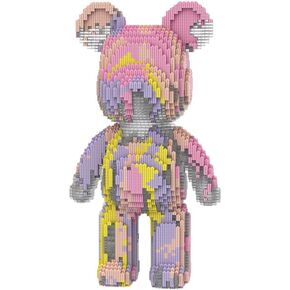 DAHONPA Pink Crystal Fluid Bricks Building Blocks Bear Set, Decoration Toy 6400 Pieces, Gift for Adults and Kids