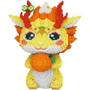 HONLANCH Animal Orange Dragon Micro Building Blocks Set（13500PCS 40cm High Series） Gift for Adults and Kids