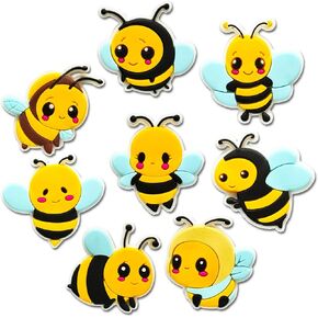 Fox Bee Sunflower Music Star Focal Silicone Beads, Cute Beads for DIY Crafts Jewelry Necklaces Bracelets Keychain Pen Making (Bee)