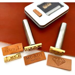 Custom Logo Leather Stamp, Embossing Stamp, Leather Stamping Kit, Leather Branding Hand Stick