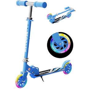 Scooter for Kids Ages 3+, 2 Wheels Kids Kick Scooter with Led Light Up & 3 Levels Adjustable, Lightweight Foldable for Boys&Girls