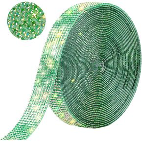 Self Adhesive Purple AB Rhinestone Ribbon Crystal Strips,Bling Christmas Resin Rhinestone Diamond Sticker for DIY Crafts,Wedding,Halloween Christmas Party(8 Rows of 6 Yards,Purple AB)