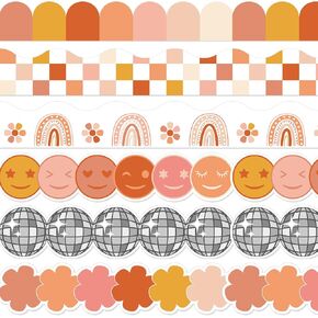 Fuutreo 96 Pcs Bulletin Board Borders 94. 5 ft Colorful Boho Classroom Border Trims Stickers Scalloped Die-Cut Rolled Bulletin Border Decor for School Classroom Chalkboard Office(Pastel Style)