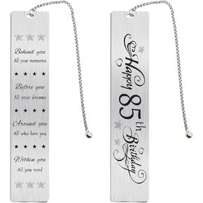Jzxwan Happy 85th Birthday Gifts for Women Men, 85 Year Old Birthday Bookmark Gift for Her Him, 85 Bday Presents Decorations