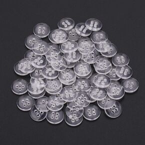 Round Plastic Buttons 4 Holes for Sewing Clothing, Sewing Crafts, Children’s Handmade Decoration, Knitting, DIY Projects (20mm, Clear, 25pcs)